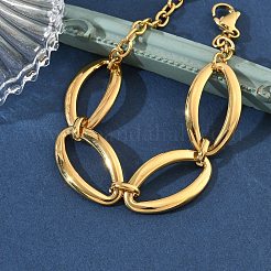 Two Tone 304 Stainless Steel Link Bracelets&nbsp;BJEW-P396-01A-G