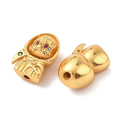Brass Micro Pave Cubic Zirconia Beads&nbsp;KK-K364-48G
