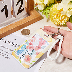 Flower Pattern Plastic Name Card Holders&nbsp;AJEW-WH20020-069