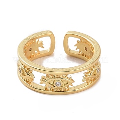Clear Cubic Zirconia Eye Open Cuff Rings&nbsp;RJEW-P083-02G