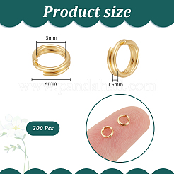 200Pcs Brass Split Rings&nbsp;FIND-UN0016-25A