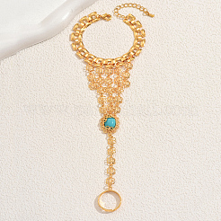 Bohemian Style Alloy Floral Link Ring Bracelets for Women&nbsp;PG0157