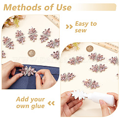 8Pcs Polyester and Glass Rhinestone Applqiues&nbsp;PATC-FG0003-87B
