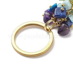 Chakra Theme Natural Gemstone Chip Bead Keychain&nbsp;KEYC-JKC00416-01