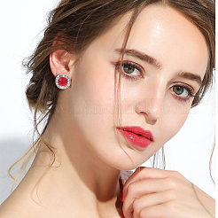 5 Pairs 5 Style Cubic Zirconia Diamond Stud Earrings&nbsp;EJEW-AN0004-30