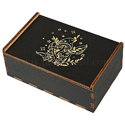 Rectangle Engraved Plywood Wooden Tarot Storage Boxes with Sliding Lid&nbsp;CON-WH20008-10D