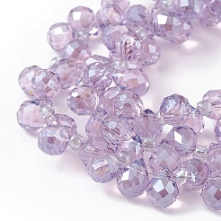 Transparent Electroplate Glass Beads Strands&nbsp;EGLA-F152A-PL05