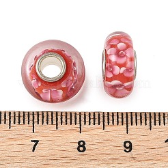 Lampwork & Brass Core European Beads&nbsp;LAMP-P019-01P-16