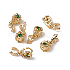 Brass Micro Pave Green Cubic Zirconia Ice Pick Pinch Bails&nbsp;KK-A171-21G