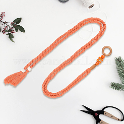 1Pc Handmade Weaving Cotton Tassel Waist Belts for Women Ladies Dress&nbsp;AJEW-CP0010-51B