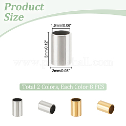 300Pcs 2 Colors Ion Plating(IP) 304 Stainless Steel Beads&nbsp;STAS-UN0048-45