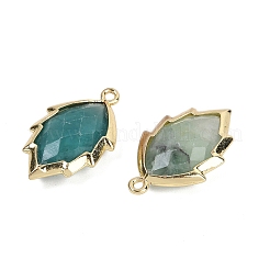 Natural Green Fluorite Faceted Leaf Pendants&nbsp;G-I375-04G-01