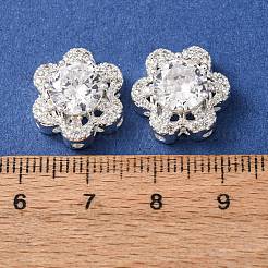 Brass Micro Pave Clear Cubic Zirconia Beads&nbsp;CU-CBAEC99-32S-01