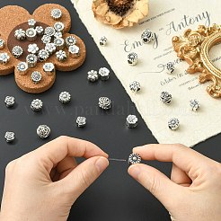 40Pcs 10 Styles Tibetan Style Alloy European Beads&nbsp;FIND-CJ0005-29