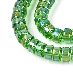 AB Color Plated Transparent Glass Beads Strands&nbsp;GLAA-T026-3x6mm-T08