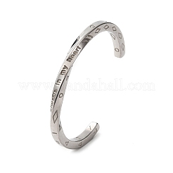 Always In My Heart 304 Stainless Steel Cuff Bangles for Women&nbsp;BJEW-D361-01P