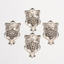 Tibetan Style Halloween Owl Pendant Rhinestone Settings&nbsp;TIBEP-20293-AS-FF