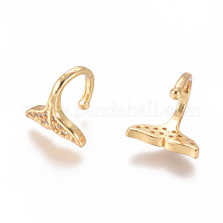 Golden Plated Brass Micro Pave Cubic Zirconia Cuff Earrings&nbsp;EJEW-L244-40G