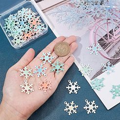 36Pcs 6 Colors Spray Painted Alloy Enamel Pendants&nbsp;ENAM-CA0001-25