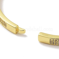 Brass Micro Pave Clear Cubic Zirconia Hinged Bangles for Women&nbsp;BJEW-Z061-15B