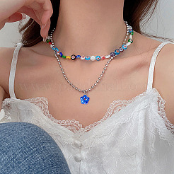 35Pcs 7 Colors Transparent Handmade Bumpy Lampwork Beads&nbsp;LAMP-BT0001-04