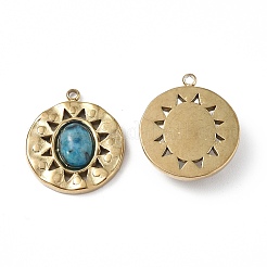 PVD Vacuum Plating 201 Stainless Steel Natural Agate Pendants&nbsp;STAS-C064-VC876