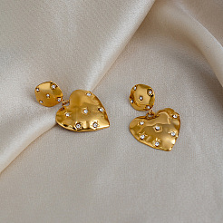 304 Stainless Steel Rhinestone Stud Earrings for Women&nbsp;LN6292