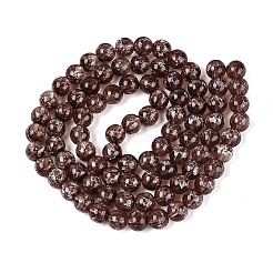 Transparent Half Spray Painted Glass Beads Strands&nbsp;GLAA-Q110-02A-09