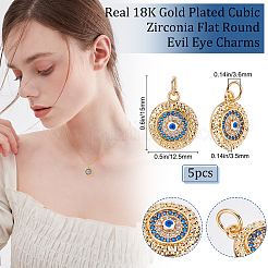 Brass Micro Pave Cubic Zirconia Pendants&nbsp;KK-BBC0003-39