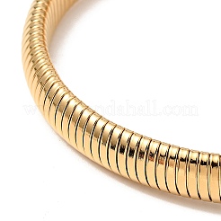 Ion Plating(IP) 304 Stainless Steel Stretch Flat Snake Chain Bracelet with Magnetic Clasp for Men Women&nbsp;BJEW-E009-12G-02