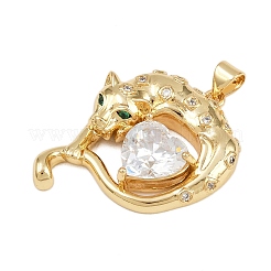 Brass Micro Pave Cubic Zirconia Pendants&nbsp;KK-C132-34G