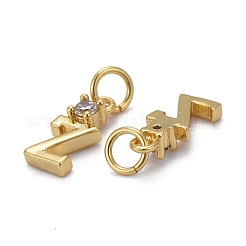 Brass Micro Pave Clear Cubic Zirconia Pendants&nbsp;ZIRC-Z011-35