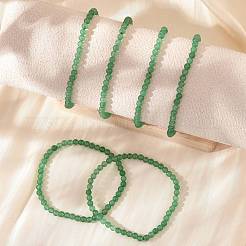 Natural Green Aventurine Beaded Stretch Bracelets&nbsp;BJEW-D446-A-34