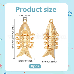 8Pcs Brass Pendants&nbsp;KK-BC0015-68G
