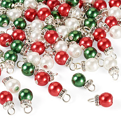 72Pcs 3 Colors Baking Paint Pearlized Glass Pearl Beads Pendants&nbsp;PALLOY-TA00302