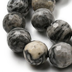 Natural Map Stone/Picasso Stone/Picasso Jasper Beads Strands&nbsp;G-C079-B05-03