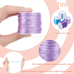 4 Rolls 4 Colors Nylon Satin Rattail Cords&nbsp;NWIR-PH0002-02