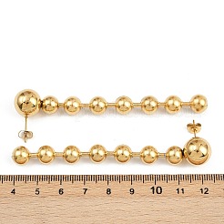 304 Stainless Steel Round Tassel Stud Earrings&nbsp;EJEW-D330-02G