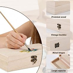 Wood Flip Top Storage Boxes with Metal Clasps&nbsp;CON-WH0095-230