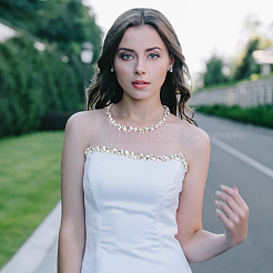 Alloy Rhinestone Cup Chain&nbsp;LCHA-WH0001-03P