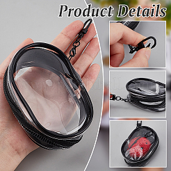 4Pcs 2 Colors Oval Transparent PVC Mini Cable Organizer Zipper Bags&nbsp;AJEW-PH0012-02