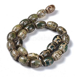 Tibetan Style dZi Beads Strands&nbsp;TDZI-E005-01B
