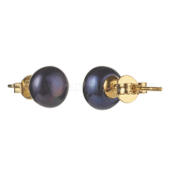 Natural Pearl Rondelle Stud Earrings&nbsp;EJEW-JE04585-01