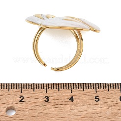 304 Stainless Steel Cuff Open Rings for Women&nbsp;RJEW-F207-02G-01