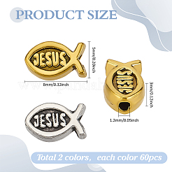 120Pcs 2 Colors Tibetan Style Alloy Beads&nbsp;FIND-PH0026-22