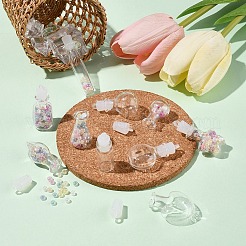 20Pcs 10 Styles Clear Glass Wishing Bottle Pendants&nbsp;GLAA-FS0002-19