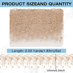 2 Yards Polyester Shell & Starfish Embroidery Lace Ribbon&nbsp;OCOR-MA0001-26