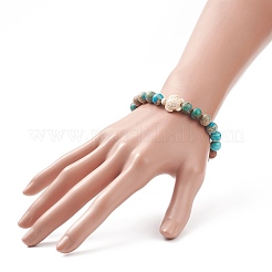 4Pcs 4 Style Natural Mixed Gemstone & Synthetic Turquoise(Dyed) Tortoise Beaded Stretch Bracelets Set for Women&nbsp;BJEW-TA00211