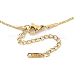 304 Stainless Steel Triple Heart Pendant Round Snake Chain Necklaces&nbsp;NJEW-H044-02G