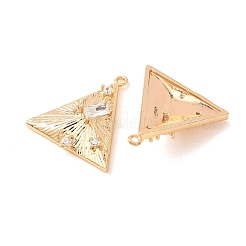 Brass Micro Pave Clear Cubic Zirconia Pendants&nbsp;CU-CBAD58F-05G